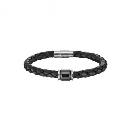 Bracelet Phebus créations pour Homme en acier et cuir 35-0747-N