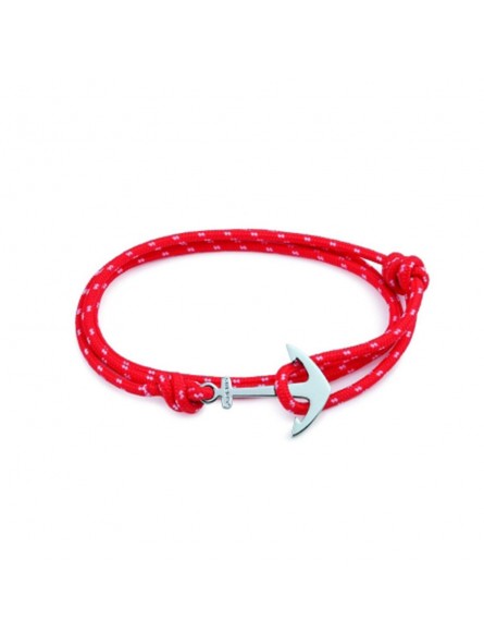 Bracelet ancre Phebus créations pour Homme cordon rouge et blanc 35-0849