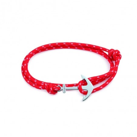 Bracelet ancre Phebus créations pour Homme cordon rouge et blanc 35-0849