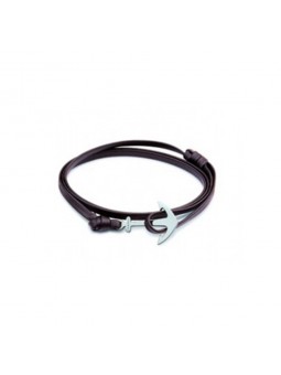 Bracelet ancre Phebus créations pour Homme en acier et cuir marron 35-0850