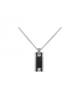 Collier Pendentif Phebus créations pour Homme plaque en acier et céramique 72-0018-N