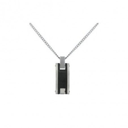 Collier Pendentif Phebus créations pour Homme plaque en acier et céramique 72-0018-N