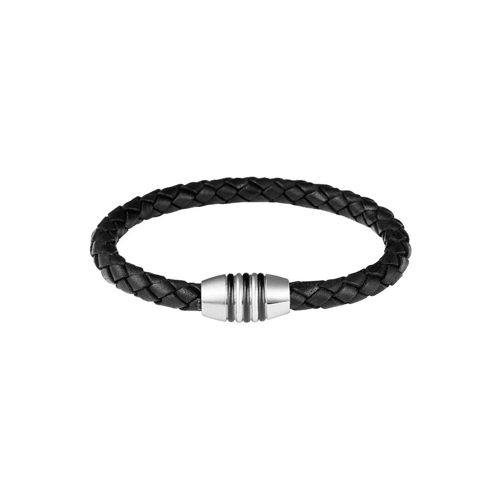 Bracelet Phebus créations pour homme en acier et cuir 35-0841