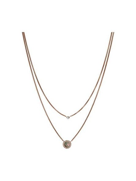 Collier Femme Fossil JF02953791 - Collection Misty Autumn Classics style Tendance avec acier et nacre