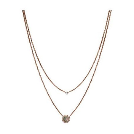 Collier Femme Fossil JF02953791 - Collection Misty Autumn Classics style Tendance avec acier et nacre