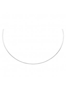 Collier Omega Droit argent 925 rhodié