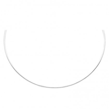 Collier Omega Droit argent 925 rhodié