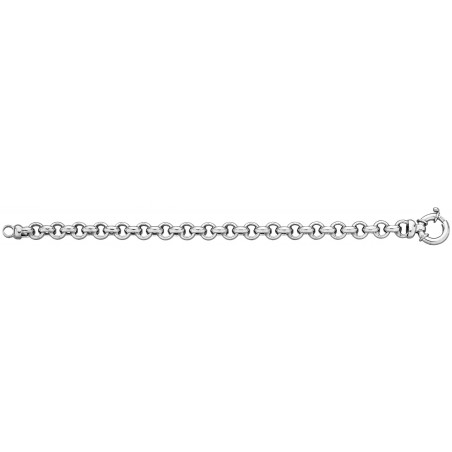 Bracelet Jaseron 8 mm argent 925 rhodié