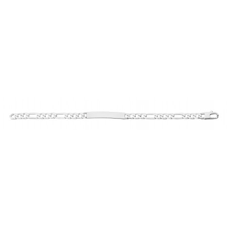 Bracelet Identité argent Maille Cheval Alternée 1/3 polie légère 6 mm