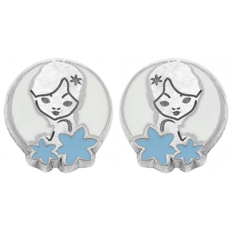 Boucles d'oreillesargent motif Fée bleue