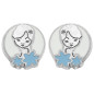 Boucles d'oreillesargent motif Fée bleue