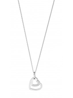 Collier 2 Coeurs multi dts 0,005 ct