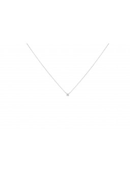 Collier solitaire Fantaisie diamant 0,01 ct argent 925