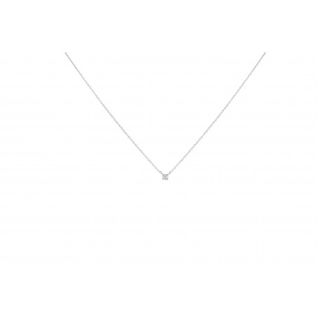 Collier solitaire Fantaisie diamant 0,01 ct argent 925