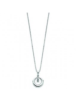 Collier solitaire Fantaisie diamant 0,01 ct argent 925
