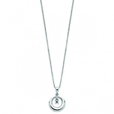 Collier solitaire Fantaisie diamant 0,01 ct argent 925