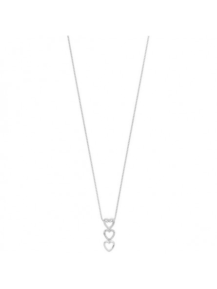 Collier argent 925 rhodié diamantS 0,02 CT