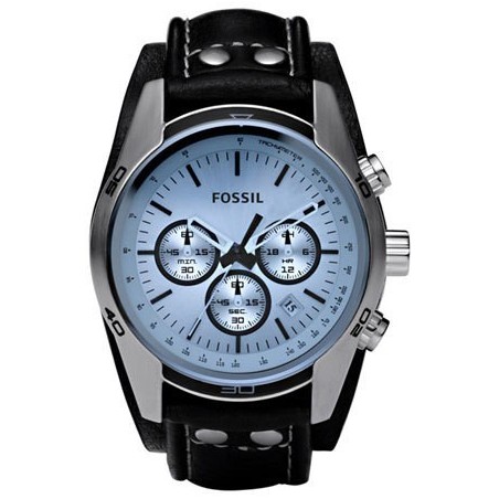 Montre Homme Fossil CH2564 - Collection  COACHMAN style Tendance avec cuir et acier - Mouvement Quartz - Chronographe
