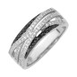 Bague Fantaisie argent Oxyde noir et blanc Microserti
