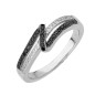Bague Fantaisie argent Oxyde noir et blanc Microserti