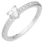 Bague Solitaire Coeur oxyde argent rhodié