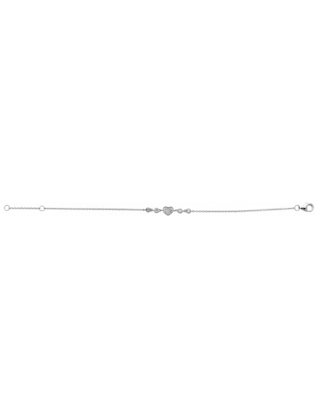 Bracelet Coeur multi oxydes argent 925 rhodié