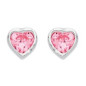 Boucles d'oreilles Boutons Coeur Oxyde Rose