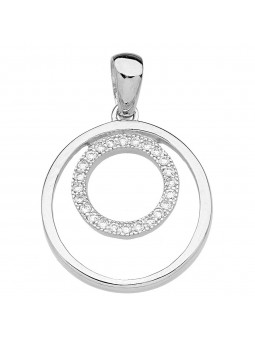 Pendentif argent Fantaisie Oxyde blanc Microserti