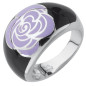 BAGUE ARGENT EMAIL NOIR ET VIOLET