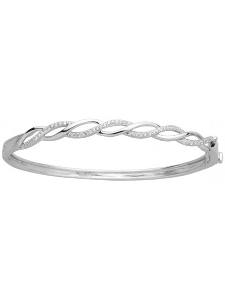 Bracelet Jonc Tresse multi oxydes argent 925 rhodié