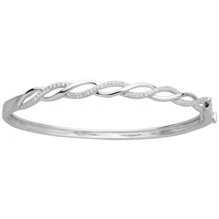 Bracelet Jonc Tresse multi oxydes argent 925 rhodié