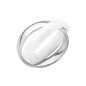 Bague double anneaux céramique blanche argent
