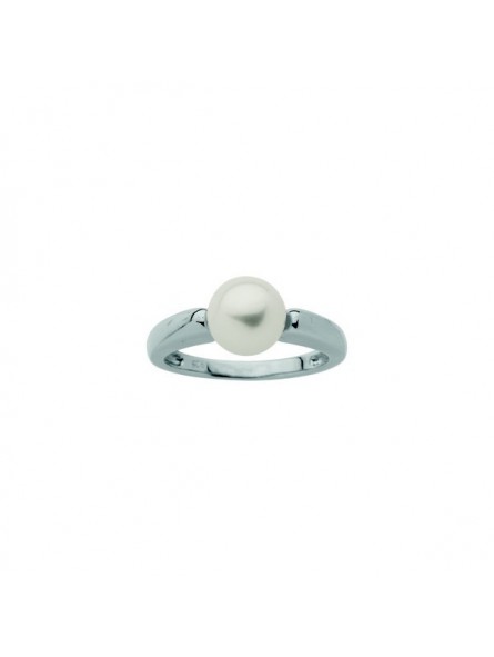 Bague Perle eau douce blanche8/8.5 mm argent rhodié 925