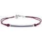 Bracelet argent émail et cordon violet