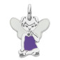 Pendentif Fée Violet ailes blanches photoluminescentes
