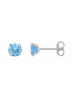 Boucles d'oreilles  Clous Topaze bleu