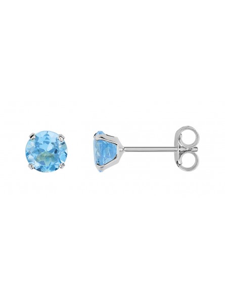 Boucles d'oreilles  Clous Topaze bleu