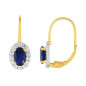 Boucles d'oreilles  pendantes Saphir et Oxydes