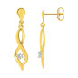 Boucles d'oreilles pendantes diamant 0.01 gris or 375