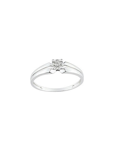 Bague diamant 0,03 ct gris or375