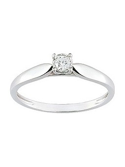 Bague diamant 0,10 ct gris or375