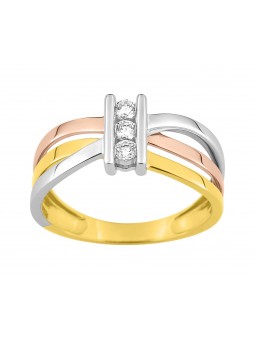 Bague Oxyde de zirconium - or 375