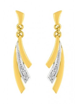 Boucles d'oreilles Pendantes diamant 0,008 bicolore or 375
