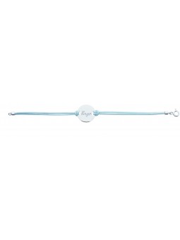 Bracelet Cordon bleu avec plaque Vierge