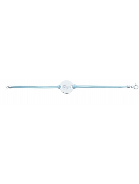 Bracelet Cordon bleu avec plaque Vierge