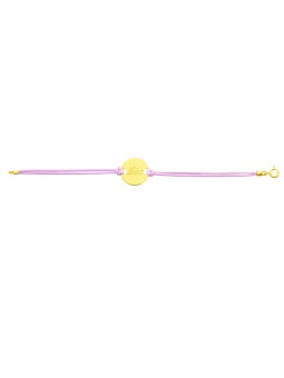 Bracelet cordon et plaque Ronde Vierge