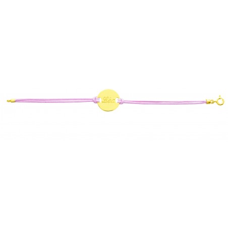 Bracelet cordon et plaque Ronde Vierge