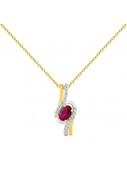 Collier Rubis et Oxyde - or375