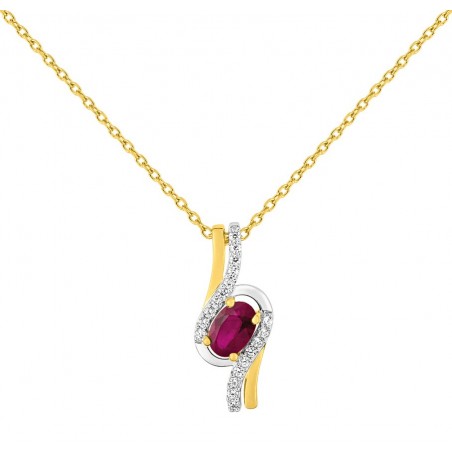 Collier Rubis et Oxyde - or375