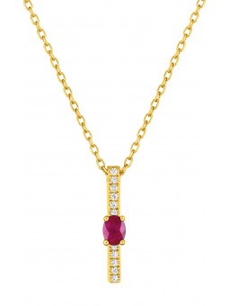 Collier Rubis et Oxyde - or375